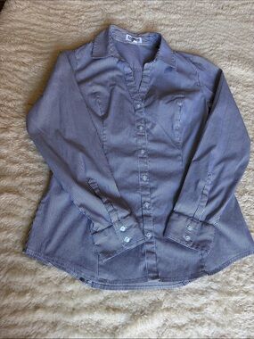 Express Blue & White Pinstripe Button-Down Shirt